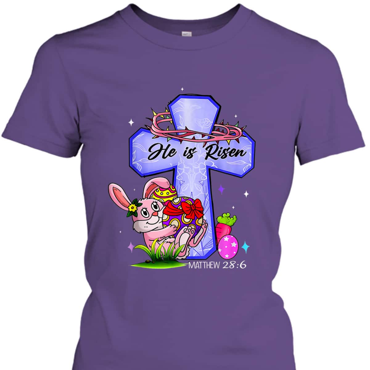 He Has Risen Matthew Christian Cross Easter Day Rabit Lovers T-Shirt He Has Risen Matthew Christian Cross Easter Day Rabit Lovers T-Shirt
