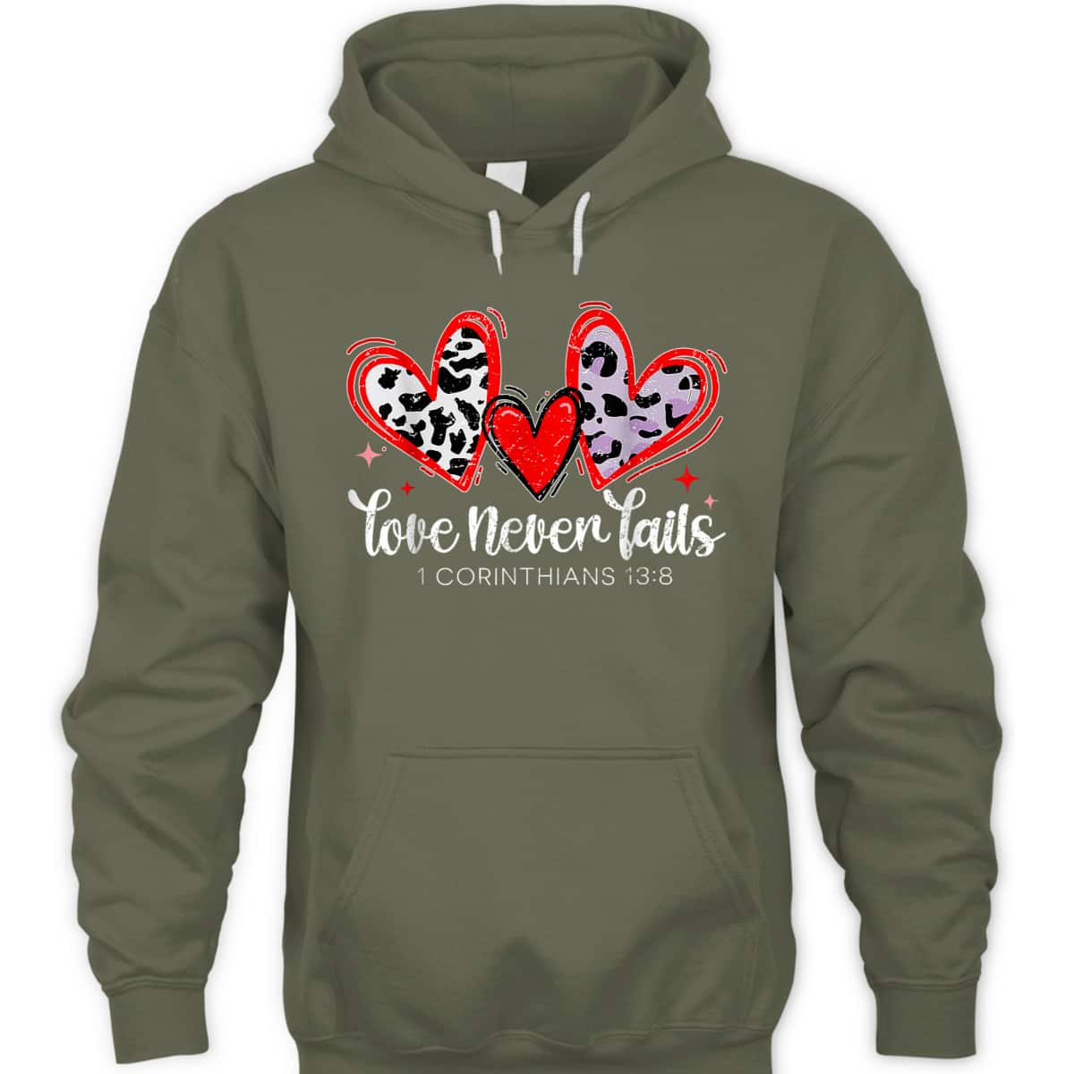 Leopard Heart Love Never Fails Christian Valentine's Day T-Shirt Leopard Heart Love Never Fails Christian Valentine's Day T-Shirt