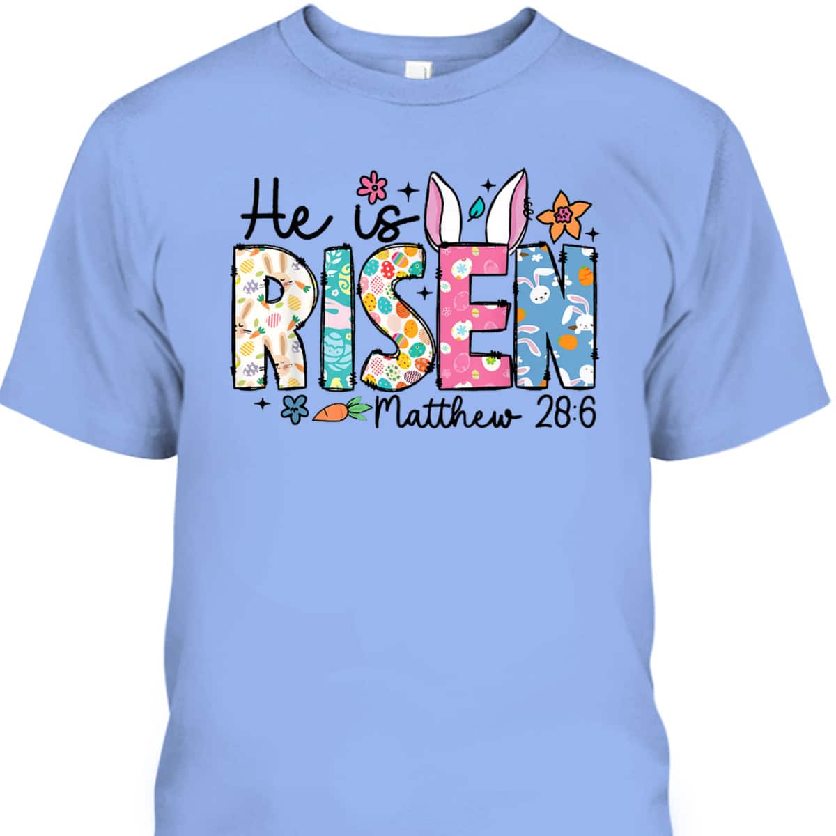 He Is Risen Jesus Christian Happy Easter Floral Wreath T-Shirt He Is Risen Jesus Christian Happy Easter Floral Wreath T-Shirt