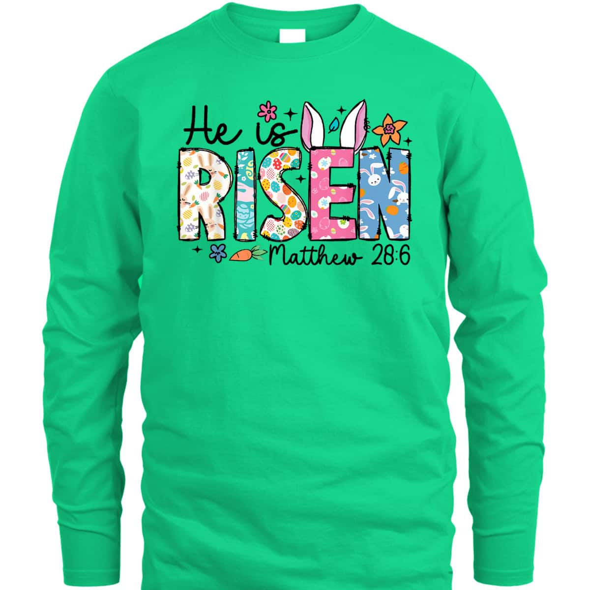 He Is Risen Jesus Christian Happy Easter Floral Wreath T-Shirt He Is Risen Jesus Christian Happy Easter Floral Wreath T-Shirt