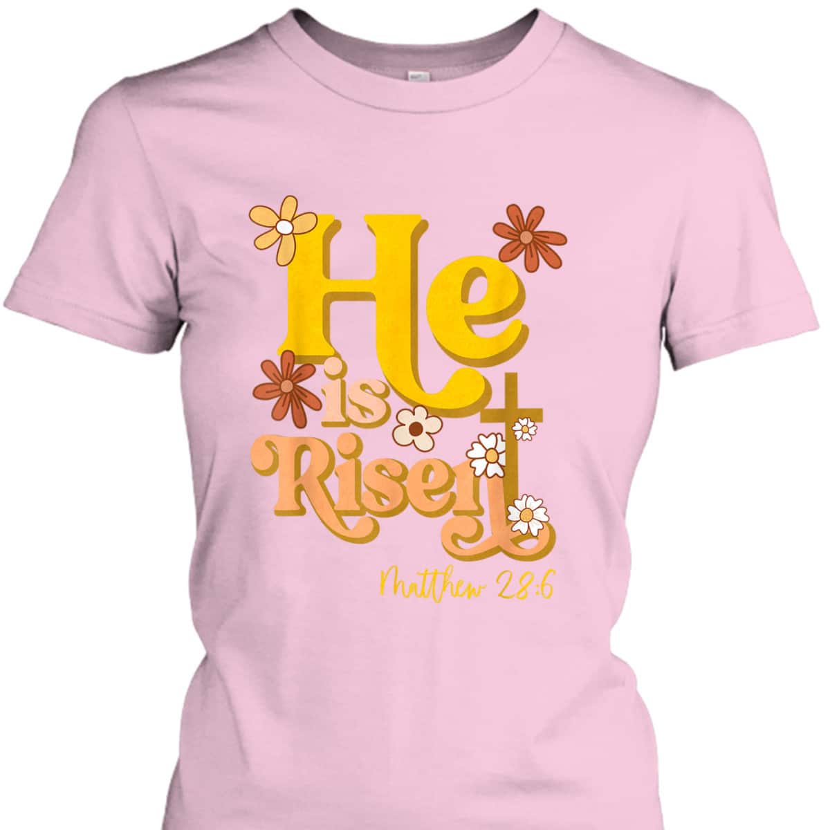 Retro Easter He Is Risen Christian Faith Groovy Floral T-Shirt Retro Easter He Is Risen Christian Faith Groovy Floral T-Shirt