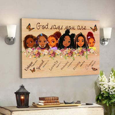 Christian Scripture God Say You Are Baby Girl Canvas Wall Art