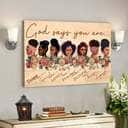 Jesus God Horizontal God Says You Are Black African Women Pride Black Queens Canvas Wall Art Jesus God Horizontal God Says You Are Black African Women Pride Black Queens Canvas Wall Art