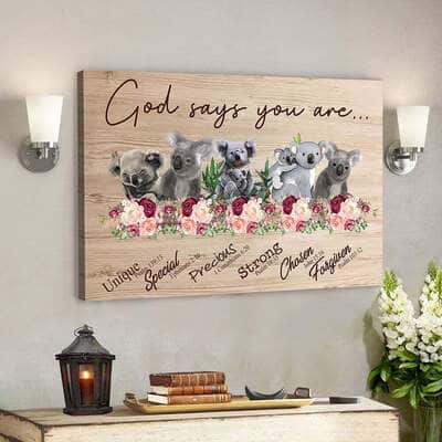 Bible Verse Christian Jesus God Say You Are Flower Canvas Wall Art