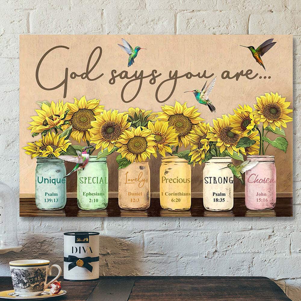 Christian Bible Verse Jesus God Says You Are Flower Bird Canvas Wall Art Christian Bible Verse Jesus God Says You Are Flower Bird Canvas Wall Art