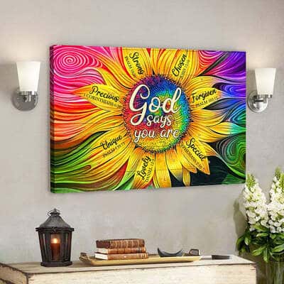 Christian Bible Verse Jesus God Says You Are Lovely Canvas Wall Art