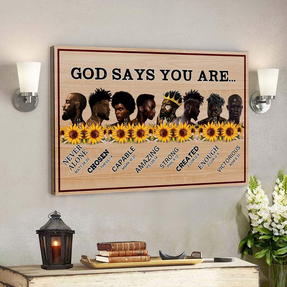 God Bible Verse Christian God Says You Are African American Canvas Wall Art God Bible Verse Christian God Says You Are African American Canvas Wall Art