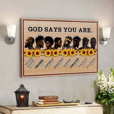 God Bible Verse Christian God Says You Are African American Canvas Wall Art
