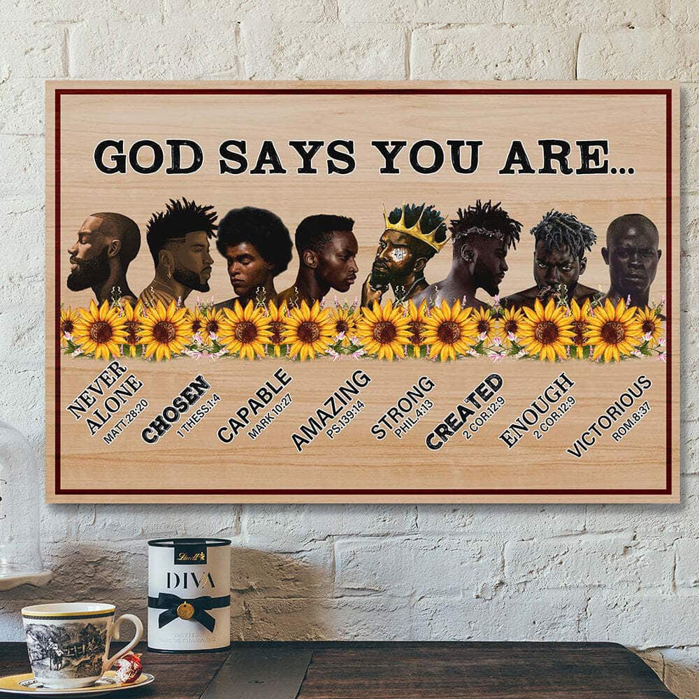 God Bible Verse Christian God Says You Are African American Canvas Wall Art God Bible Verse Christian God Says You Are African American Canvas Wall Art