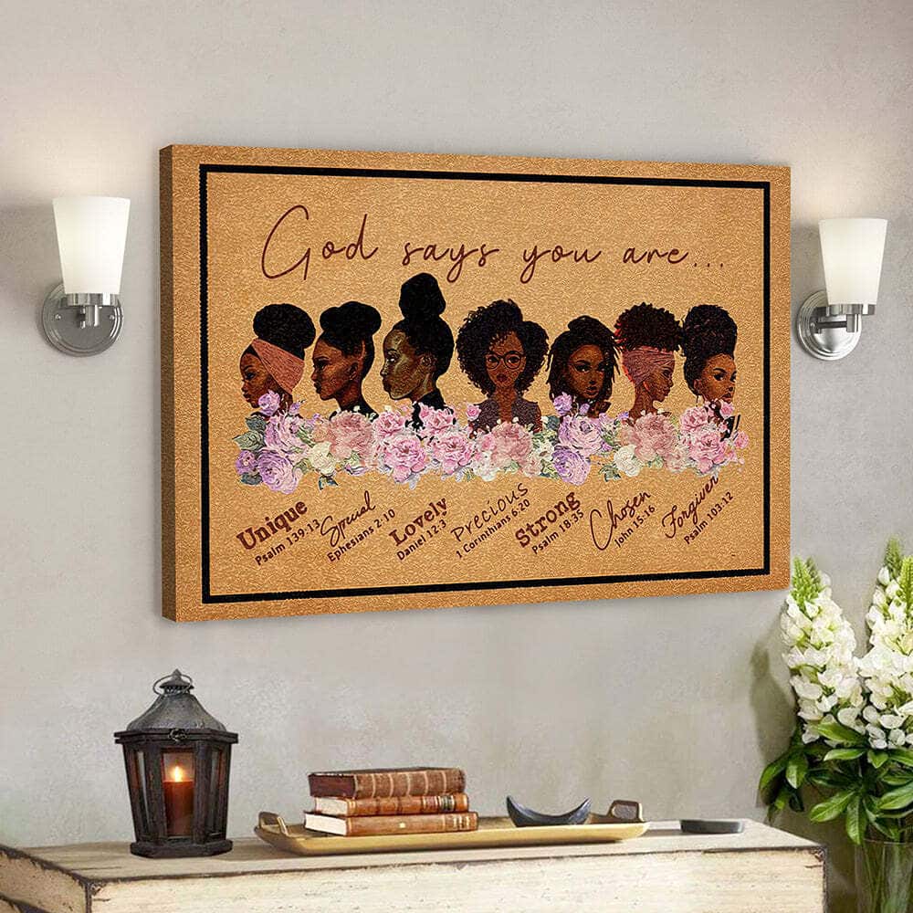 Jesus Bible Verse God Says You Are Unique Special Lovely Precious Strong Chosen Forgiven Canvas Wall Art Jesus Bible Verse God Says You Are Unique Special Lovely Precious Strong Chosen Forgiven Canvas Wall Art