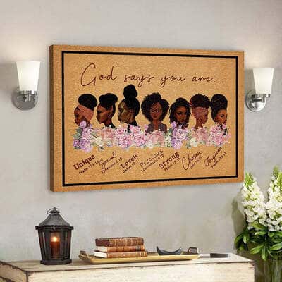 Jesus Bible Verse God Says You Are Unique Special Lovely Precious Strong Chosen Forgiven Canvas Wall Art
