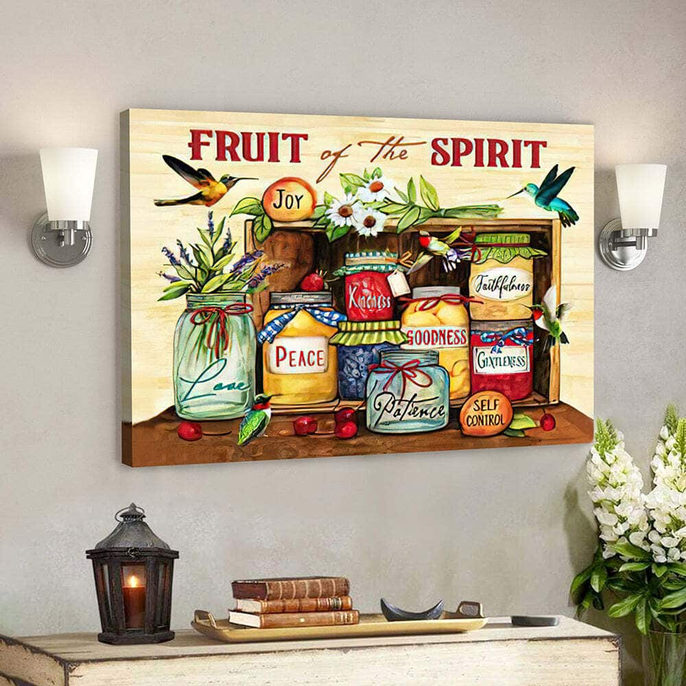 Bible Verse Painting Jesus Christian Hummingbird Fruit Of The Spirit Canvas Wall Art