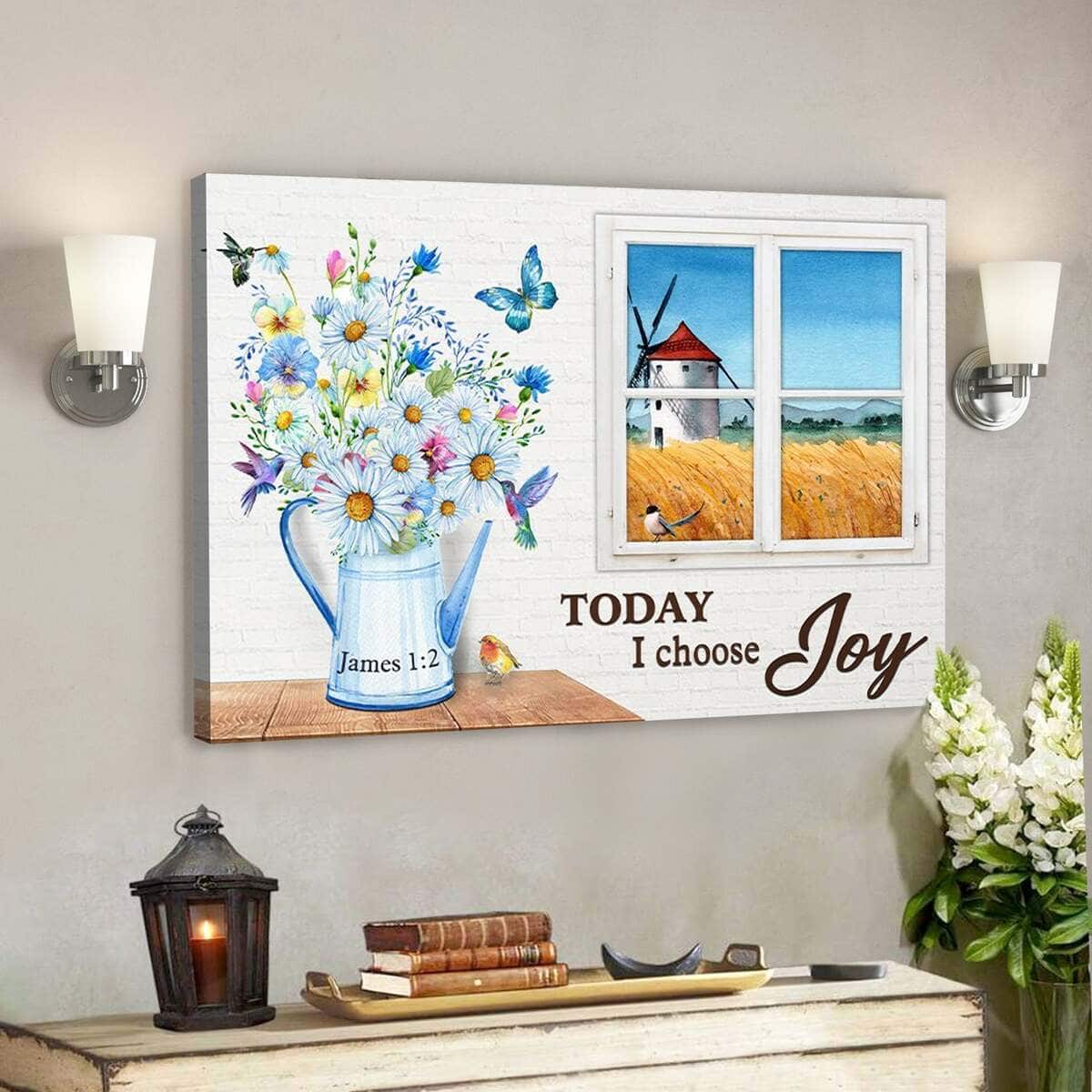 God Bible Verse Butterfly And Flower Today I Choose Joy Scripture Canvas Wall Art God Bible Verse Butterfly And Flower Today I Choose Joy Scripture Canvas Wall Art