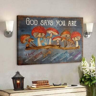 Bible Verse Mushroom God Says You Are Canvas Wall Art
