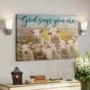 Bible Verse Cute Lamb God Says You Are Chrisitian Canvas Wall Art
