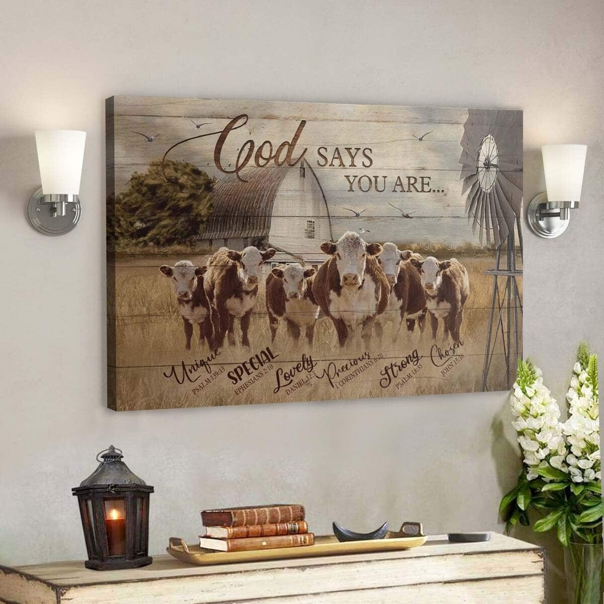 Bible Verse Cows God Says You Are Canvas Wall Art Bible Verse Cows God Says You Are Canvas Wall Art