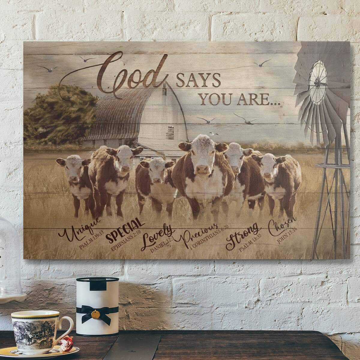 Bible Verse Cows God Says You Are Canvas Wall Art Bible Verse Cows God Says You Are Canvas Wall Art