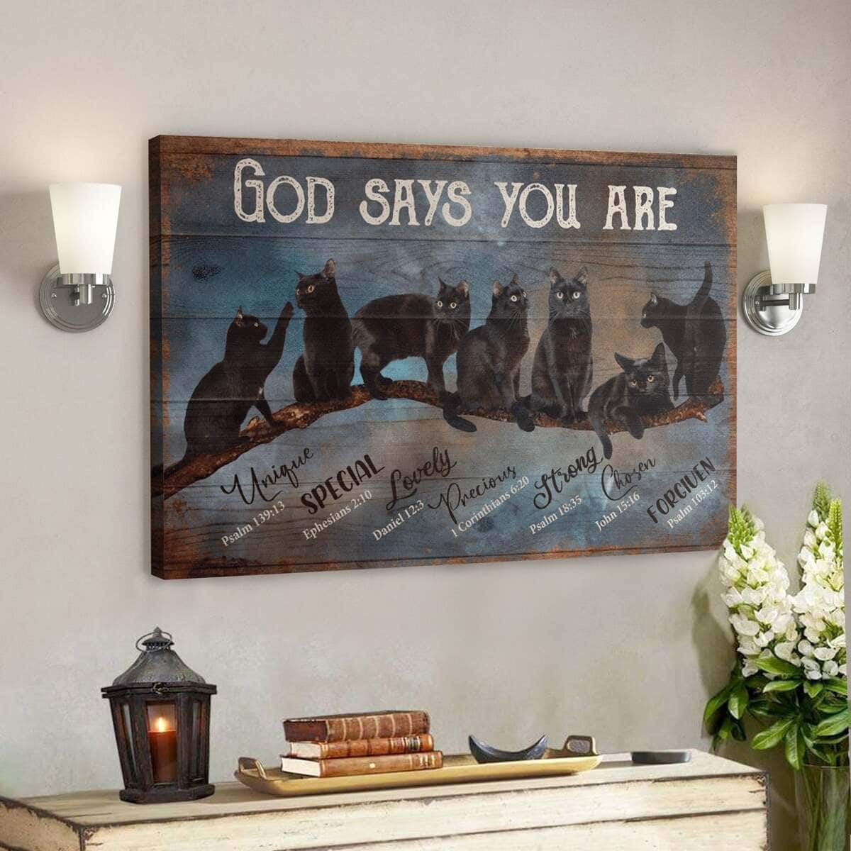 Bible Verse Black Cat God Say You Are Amazing Canvas Wall Art Bible Verse Black Cat God Say You Are Amazing Canvas Wall Art