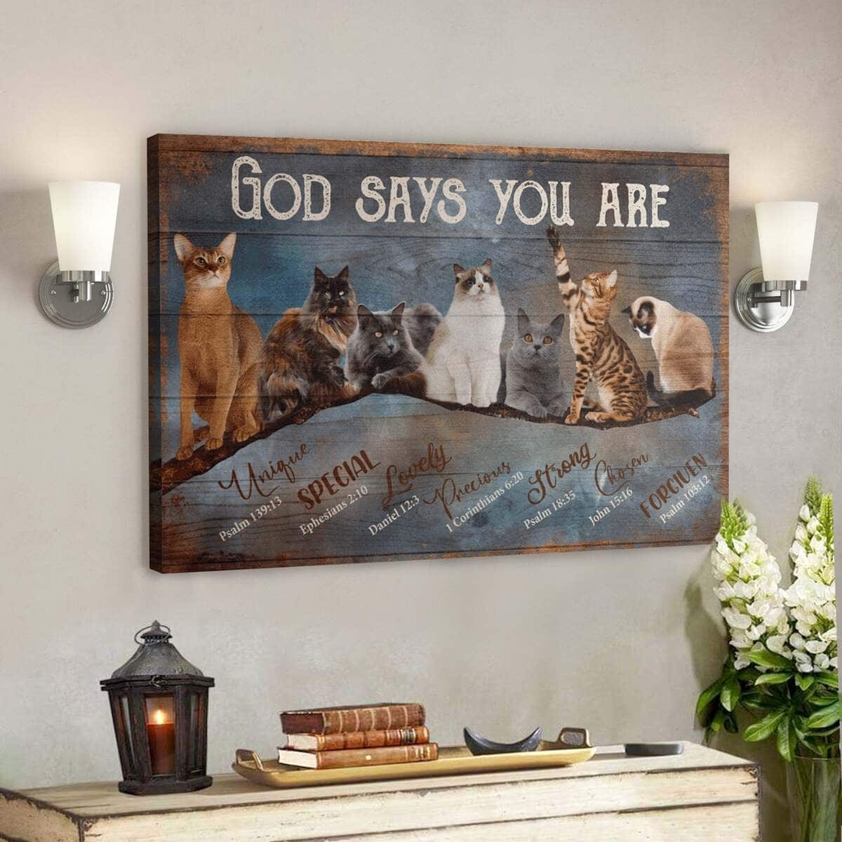 Bible Verse Cat God Say You Are Amazing Canvas Wall Art Bible Verse Cat God Say You Are Amazing Canvas Wall Art