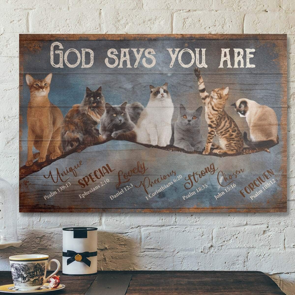 Bible Verse Cat God Say You Are Amazing Canvas Wall Art Bible Verse Cat God Say You Are Amazing Canvas Wall Art