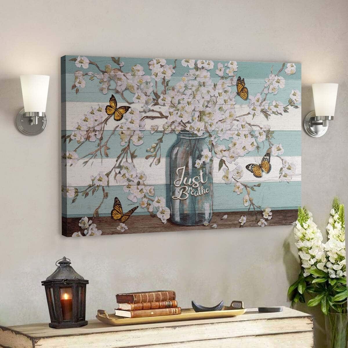 Bible Verse Butterfly Just Breathe Christian Canvas Wall Art Bible Verse Butterfly Just Breathe Christian Canvas Wall Art