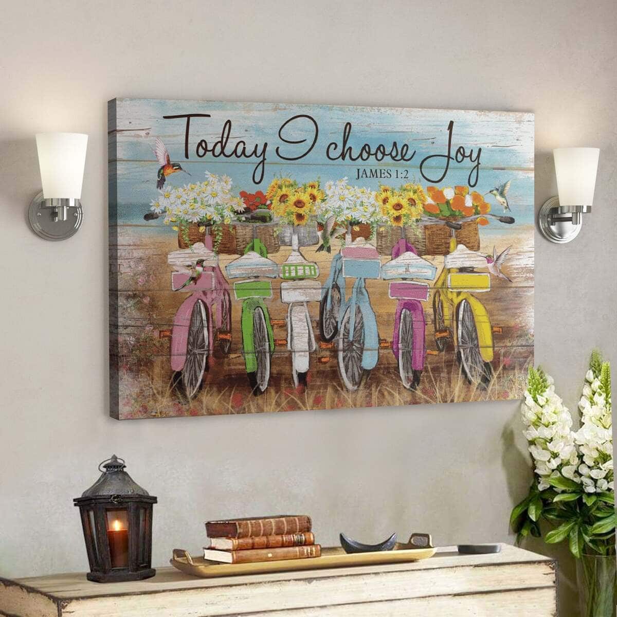Bible Verse Bicycle Today I Choose Joy Canvas Wall Art Bible Verse Bicycle Today I Choose Joy Canvas Wall Art