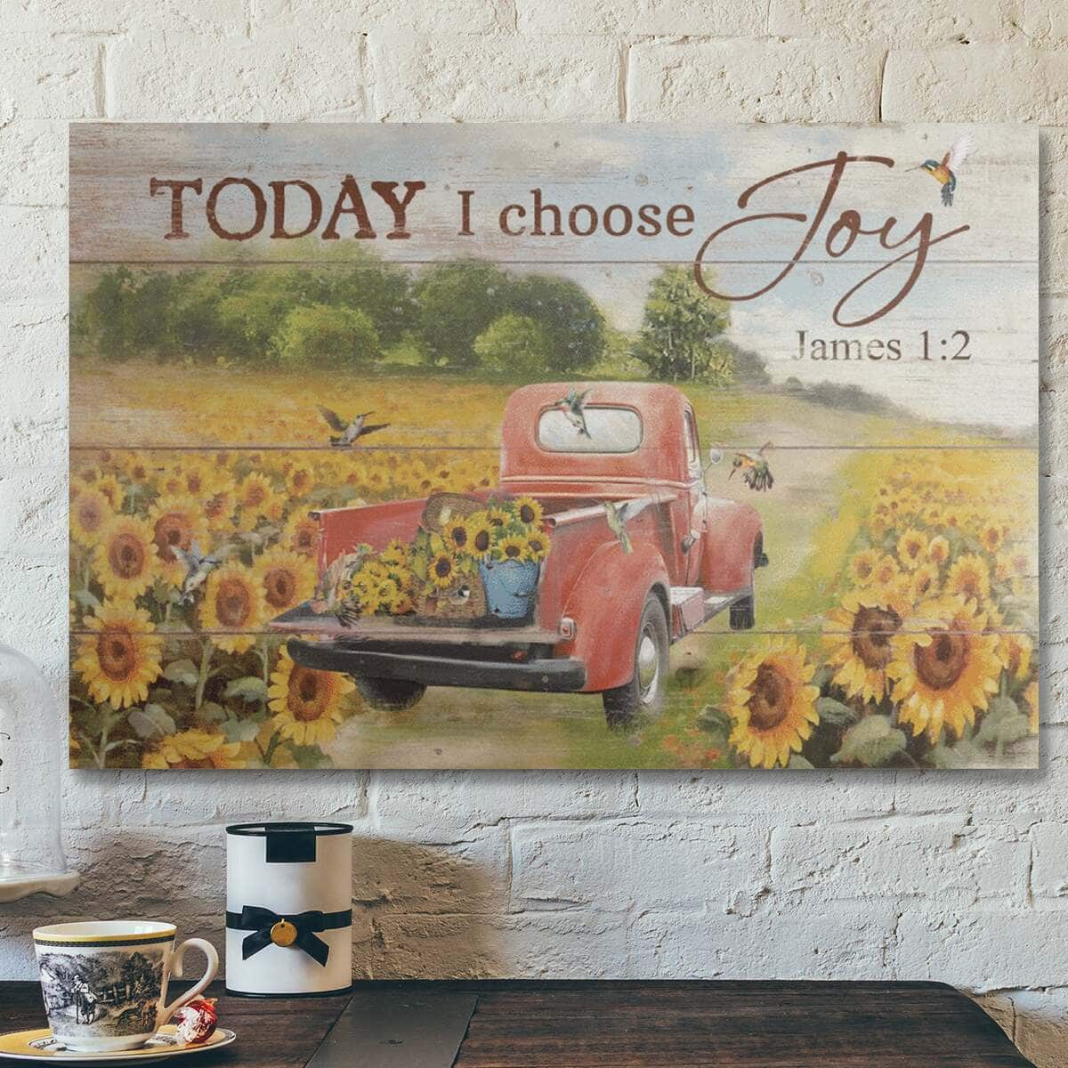 Bible Verse Beautiful Sunflower Road Today I Choose Joy Canvas Wall Art Bible Verse Beautiful Sunflower Road Today I Choose Joy Canvas Wall Art