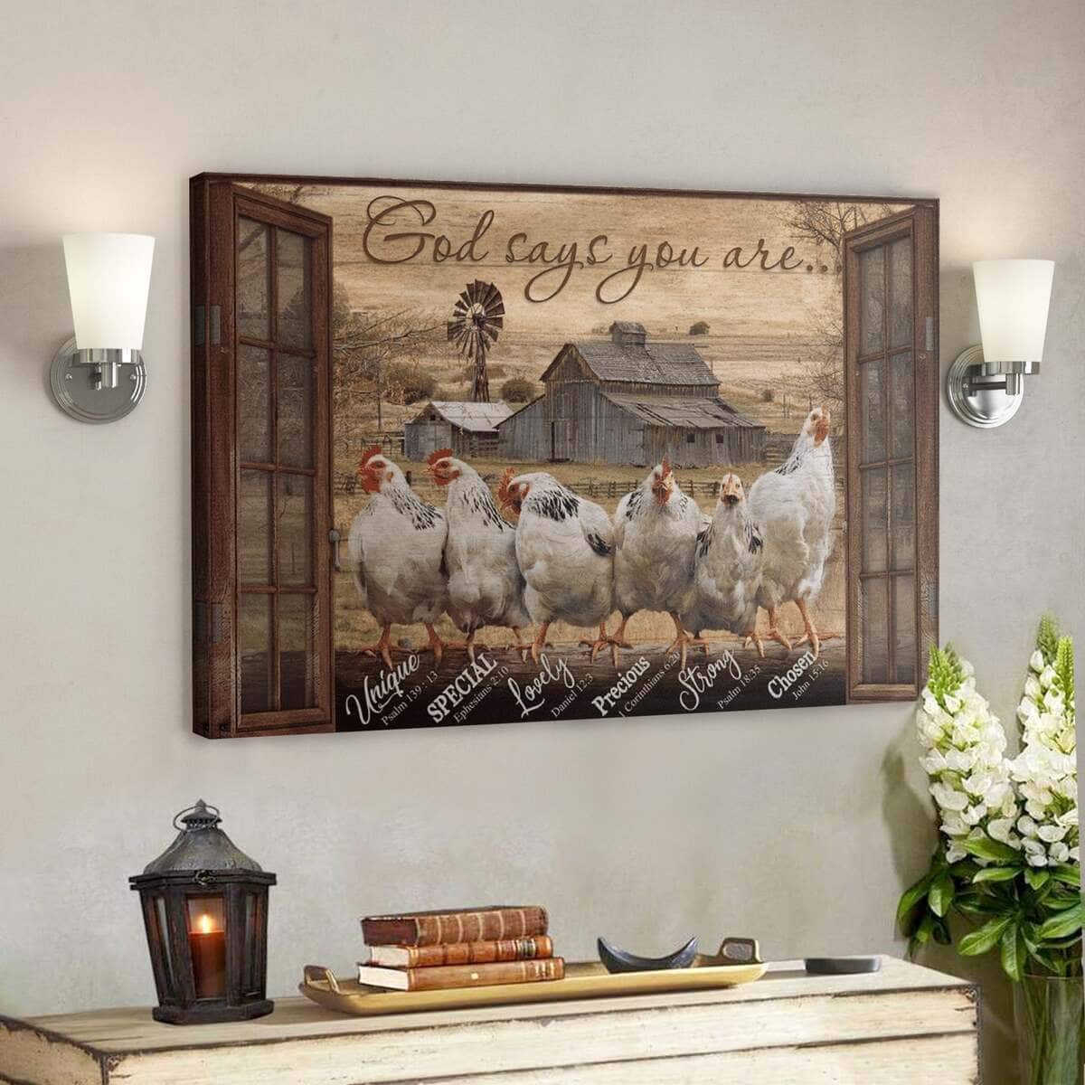 Bible Verse Amazing Chicken God Says You Are Canvas Wall Art Bible Verse Amazing Chicken God Says You Are Canvas Wall Art