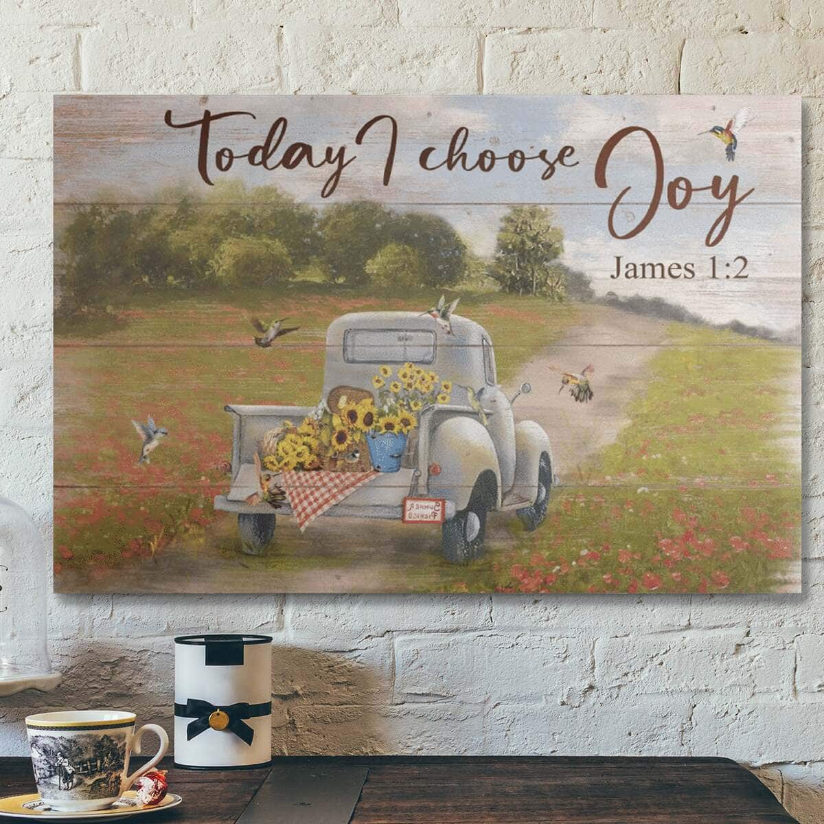 Bible Verse Beautiful Car Today I Choose Joy Canvas Wall Art Bible Verse Beautiful Car Today I Choose Joy Canvas Wall Art