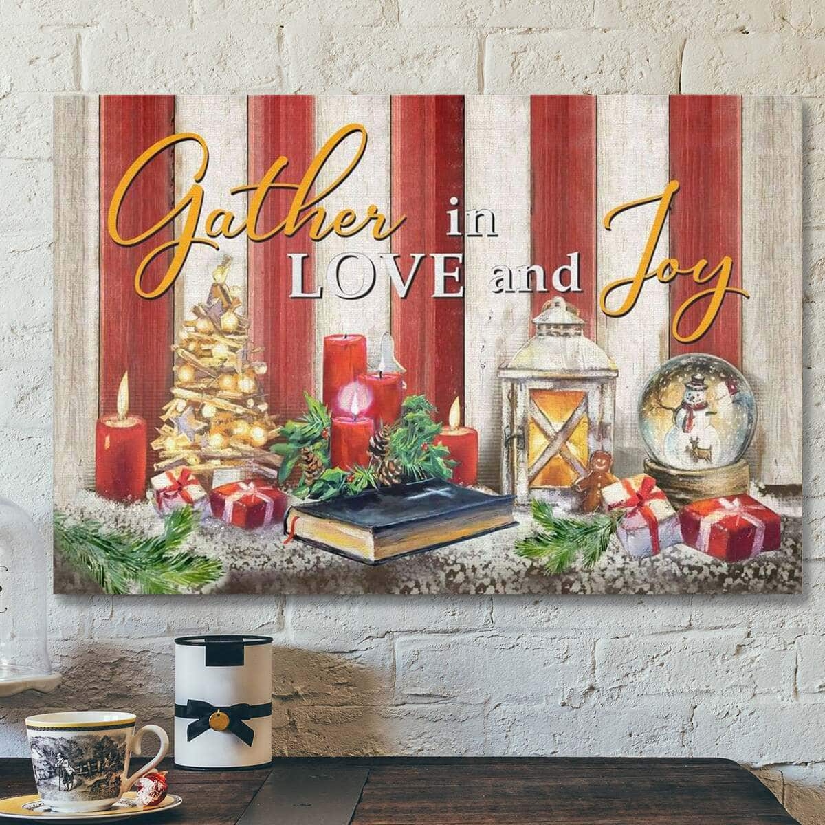 God Jesus Gather In Love And Joy Christian Christmas Canvas Wall Art God Jesus Gather In Love And Joy Christian Christmas Canvas Wall Art