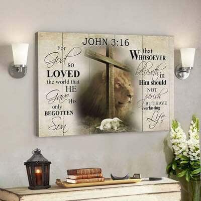 God Jesus John 316 Kjv Christian Cross For God So Loved The World Canvas Wall Art God Jesus John 316 Kjv Christian Cross For God So Loved The World Canvas Wall Art