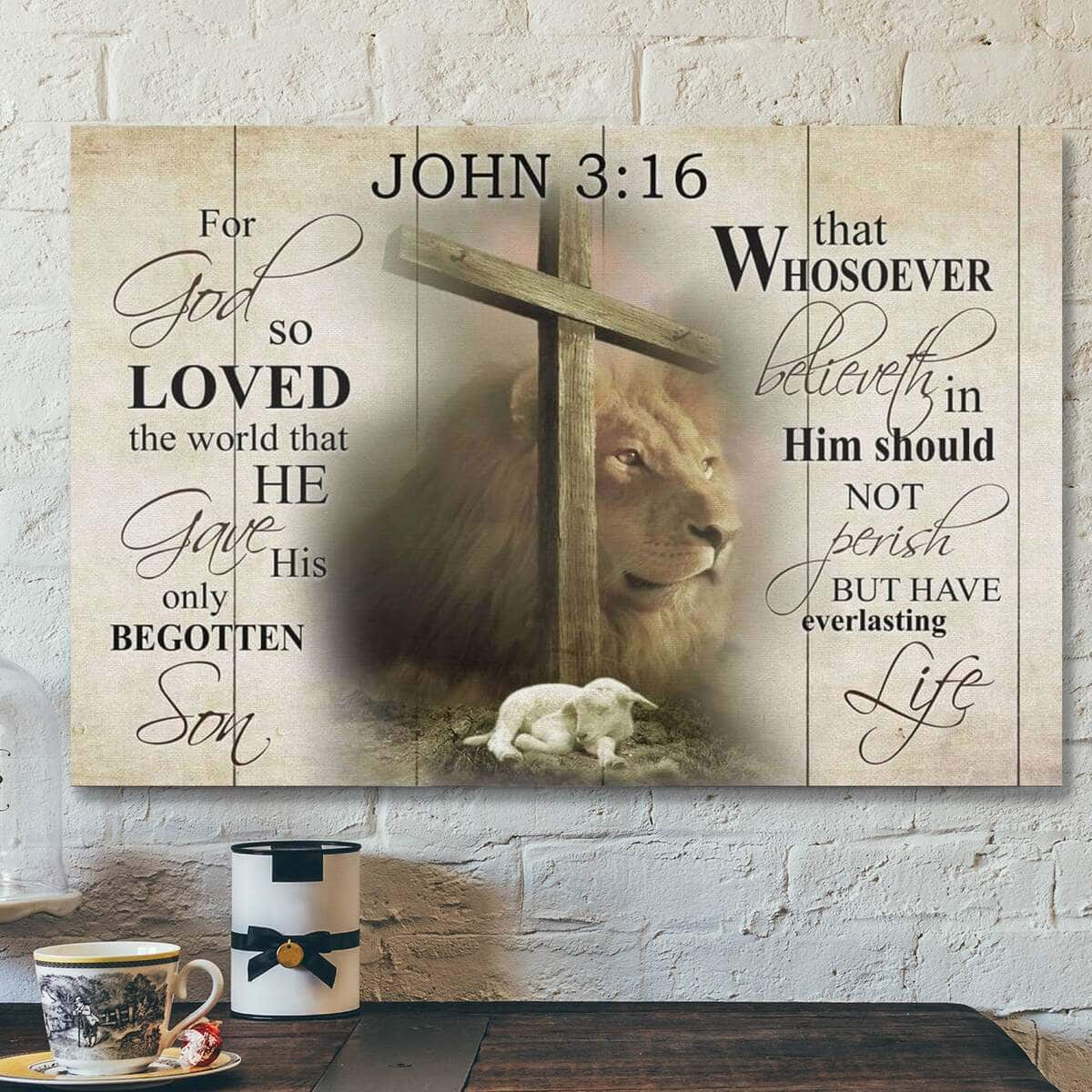 God Jesus John 316 Kjv Christian Cross For God So Loved The World Canvas Wall Art God Jesus John 316 Kjv Christian Cross For God So Loved The World Canvas Wall Art