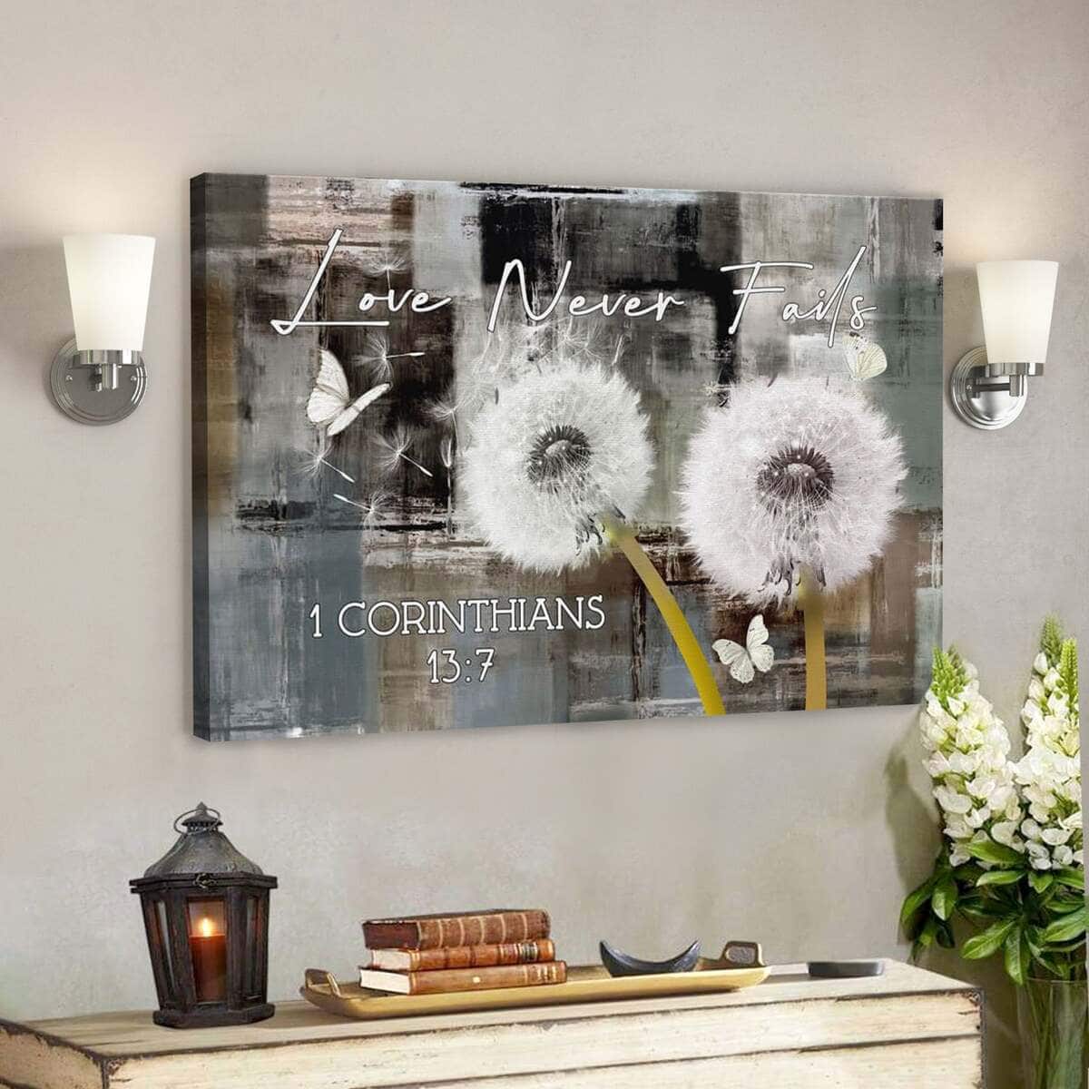 Bible Verse Love Never Fails 1 Corinthians 137 Scripture Canvas Wall Art Bible Verse Love Never Fails 1 Corinthians 137 Scripture Canvas Wall Art