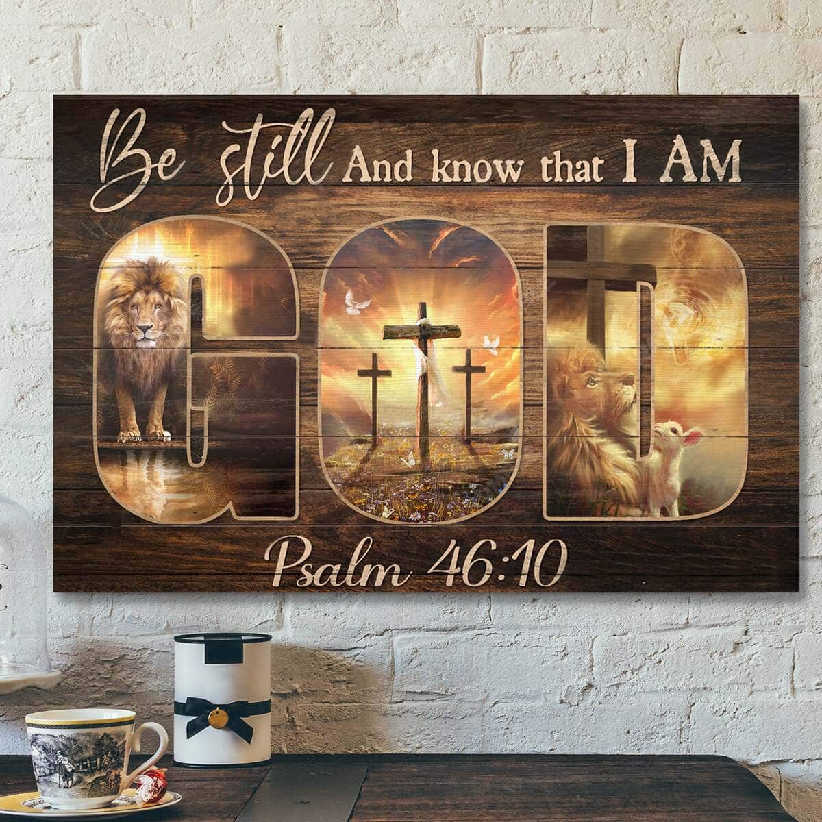 Bible Verse Christian Art Jesus Be Still And Know That I Am Canvas Wall Art