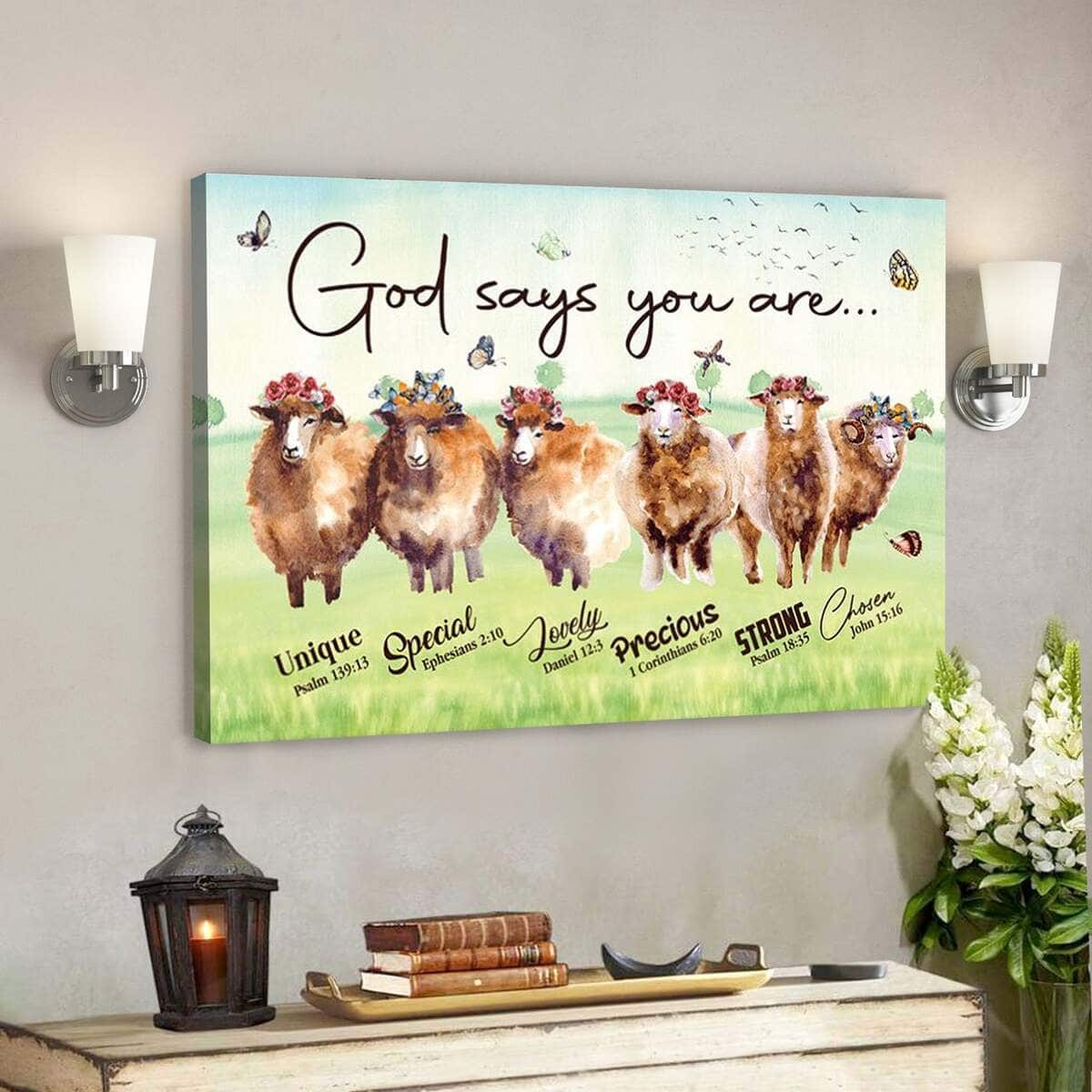 God Bible Verse God Says You Are Chosen Lovely Lamb Scripture Canvas Wall Art God Bible Verse God Says You Are Chosen Lovely Lamb Scripture Canvas Wall Art