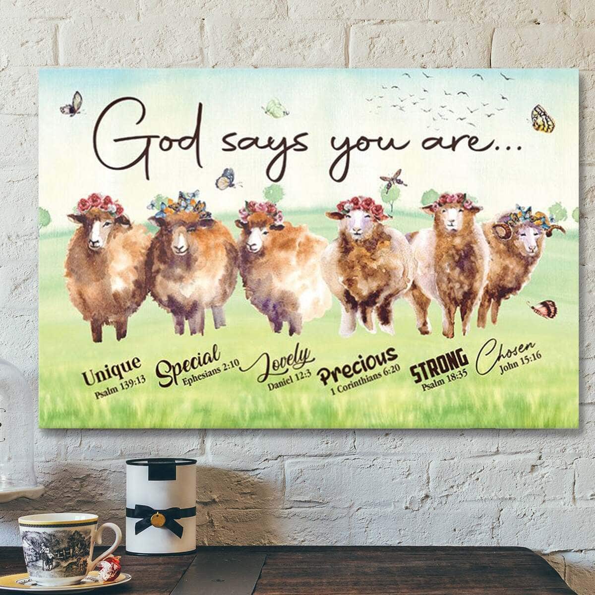 God Bible Verse God Says You Are Chosen Lovely Lamb Scripture Canvas Wall Art God Bible Verse God Says You Are Chosen Lovely Lamb Scripture Canvas Wall Art
