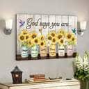 God Bible Verse Vase Of Sunflower God Says You Are Unique Scripture Canvas Wall Art