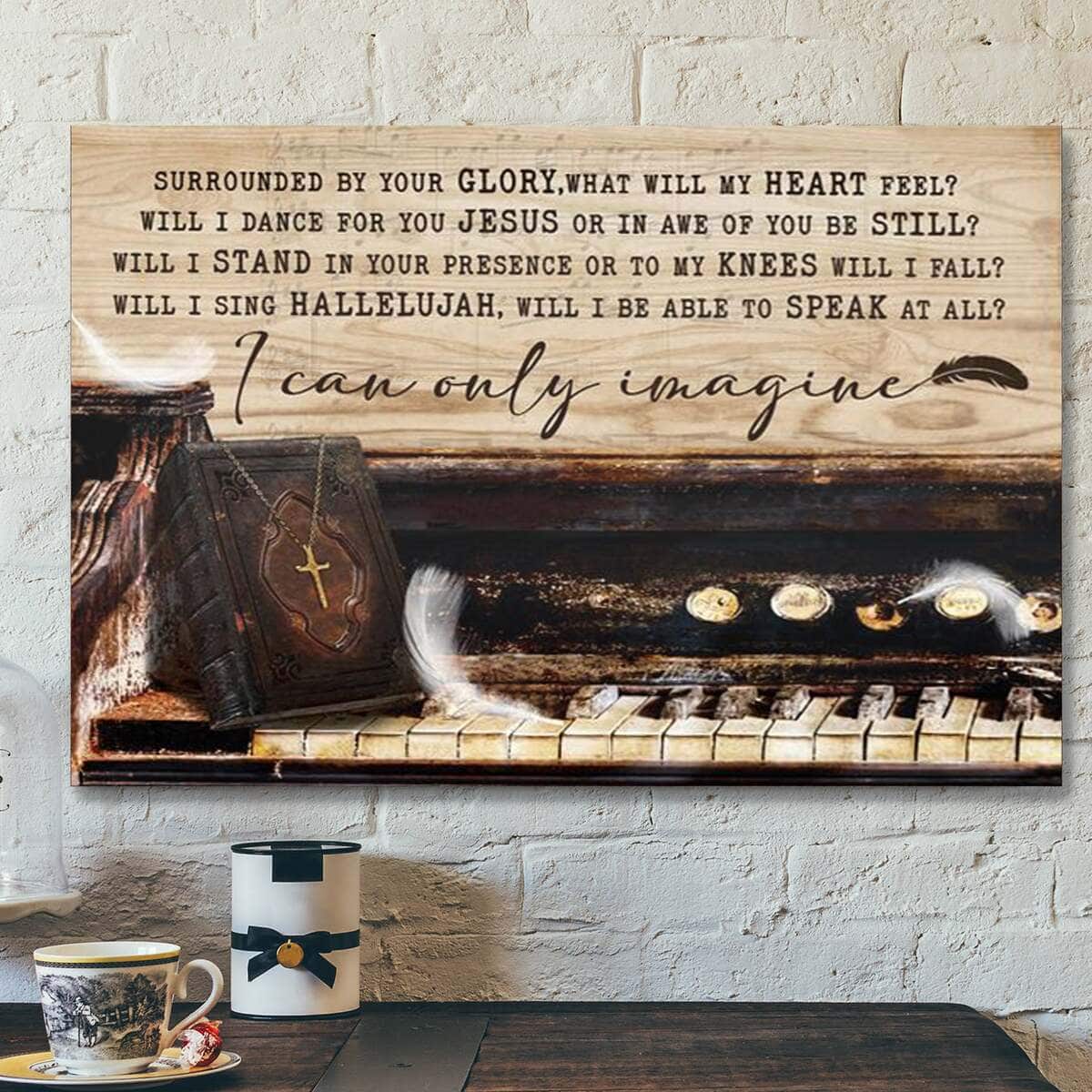 Christian Piano Painting The Holy Bible I Can Only Imagine Canvas Wall Art