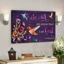 Bible Verse Jesus Art Be Still Hummingbird God Canvas Wall Art