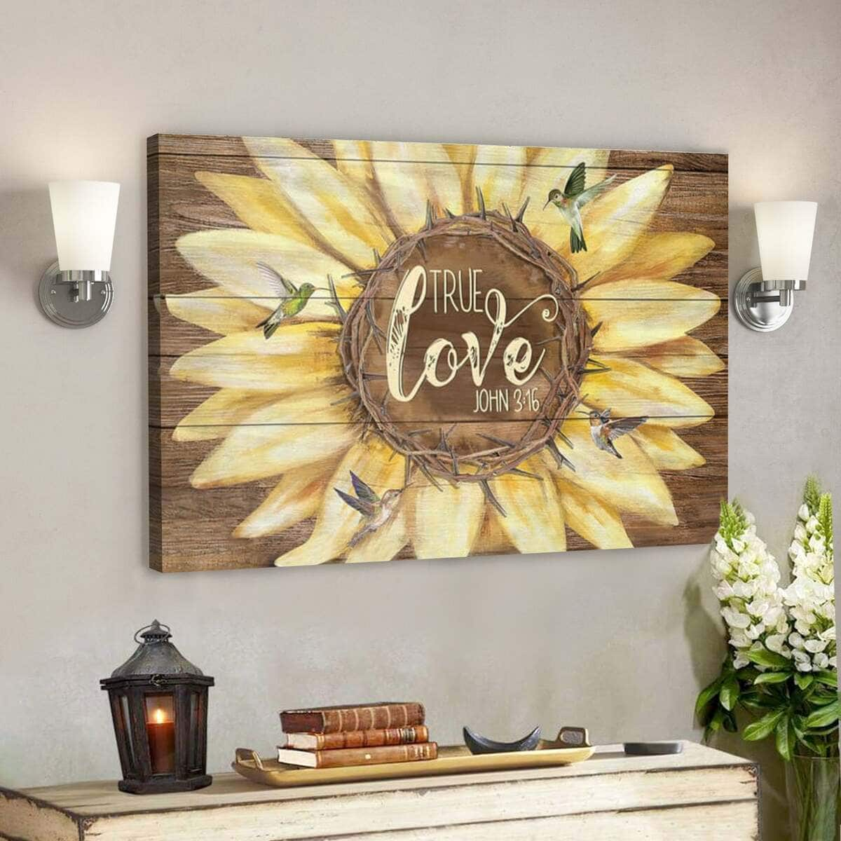 Bible Verse True Love John 316 Scripture Canvas Wall Art