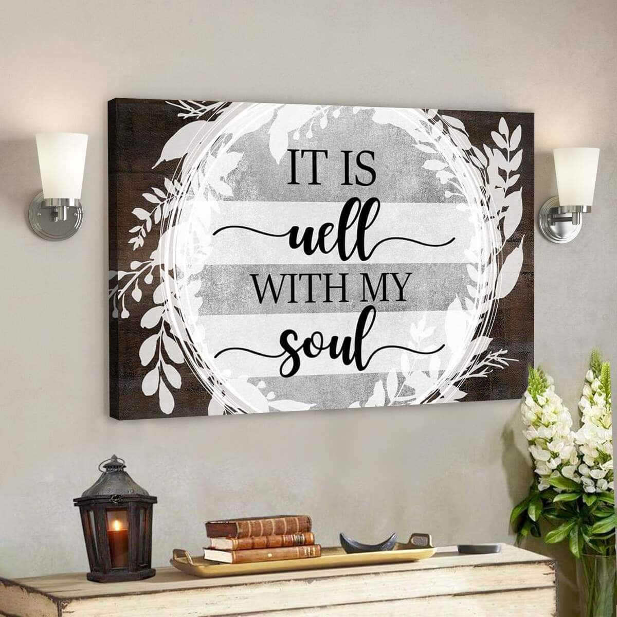 Christian Bible Verse It Is Well With My Soul Christian Hymn Lyrics Scripture Canvas Wall Art