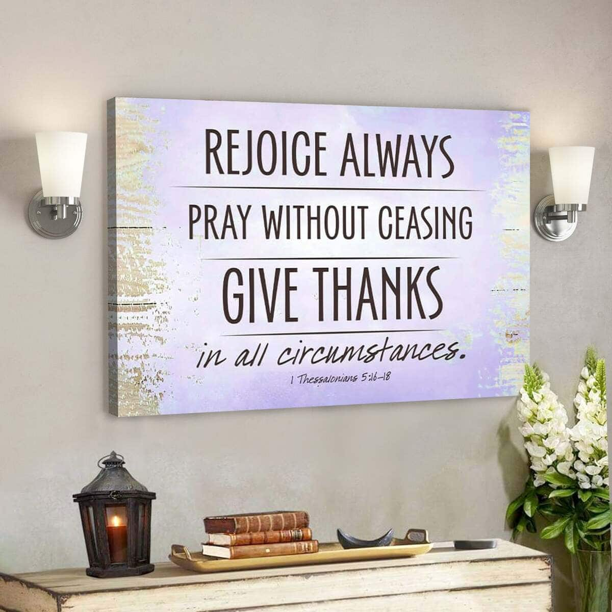 Bible Verse Rejoice Always Pray Without Ceasing Scripture Canvas Wall Art