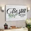 Bible Verse Be Still And Know Psalm 4610 Art Scripture Canvas Wall Art