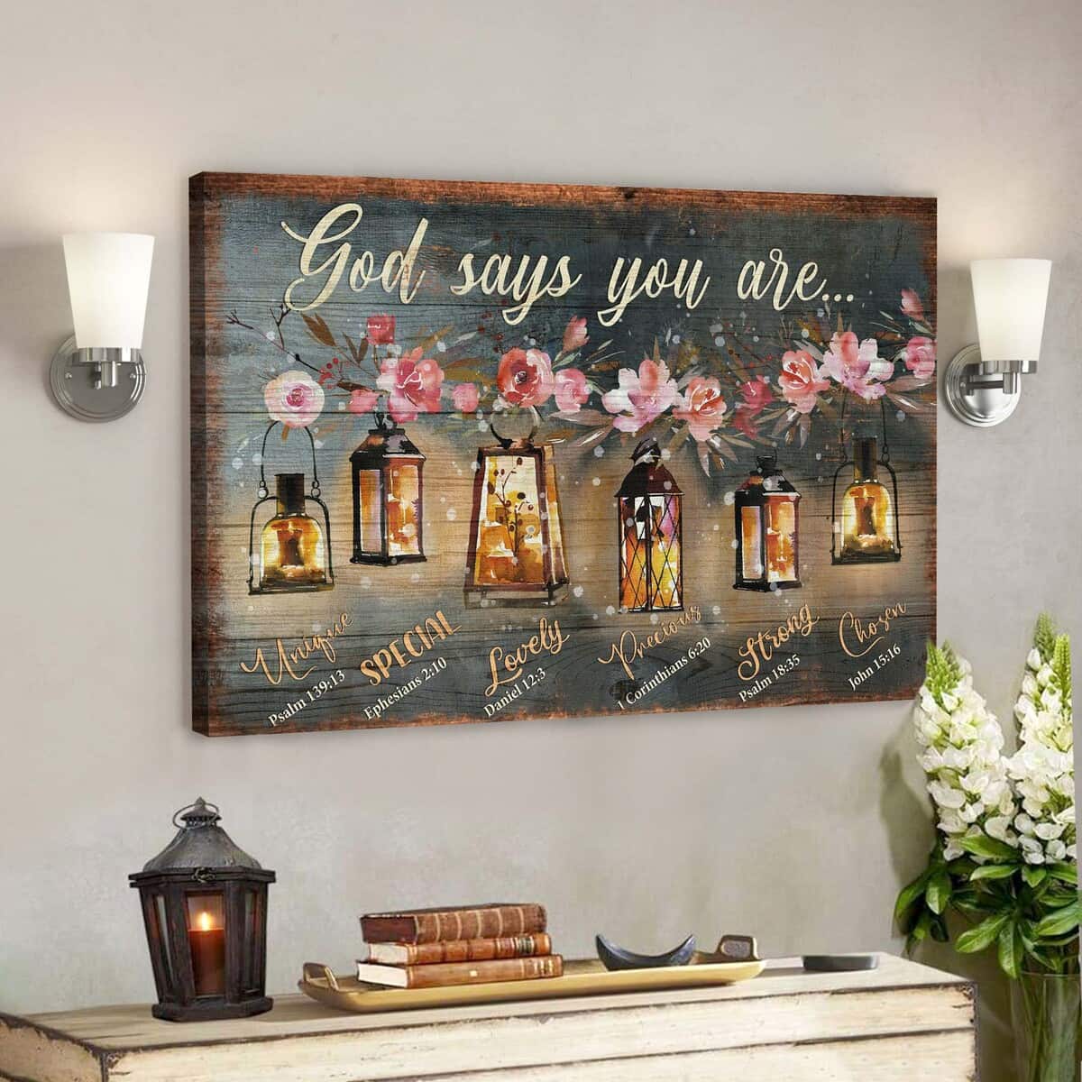 Beautiful Old Lamps God Says You Are Bible Verse Scripture Canvas Wall Art Beautiful Old Lamps God Says You Are Bible Verse Scripture Canvas Wall Art
