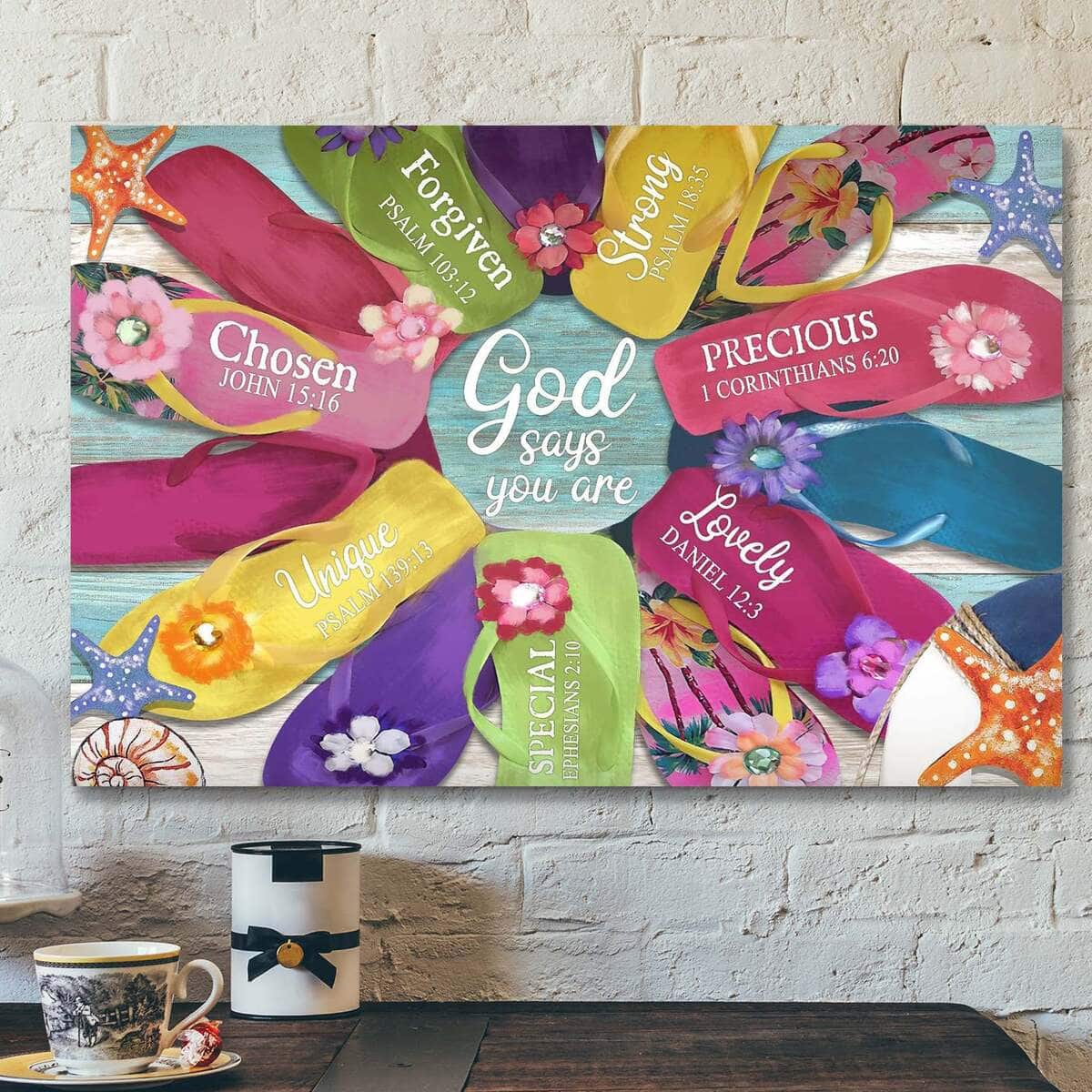 Colorful Summer God Says You Are Bible Verse Scripture Canvas Wall Art Colorful Summer God Says You Are Bible Verse Scripture Canvas Wall Art