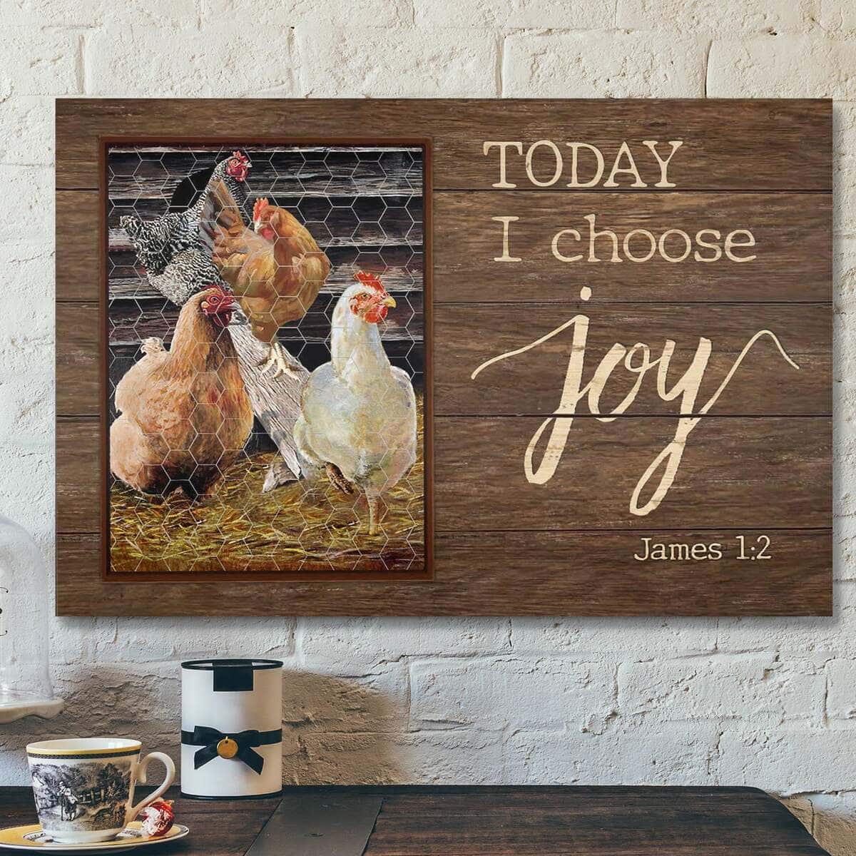 Chicken Family Today I Choose Joy Bible Verse Scripture Canvas Wall Art Chicken Family Today I Choose Joy Bible Verse Scripture Canvas Wall Art