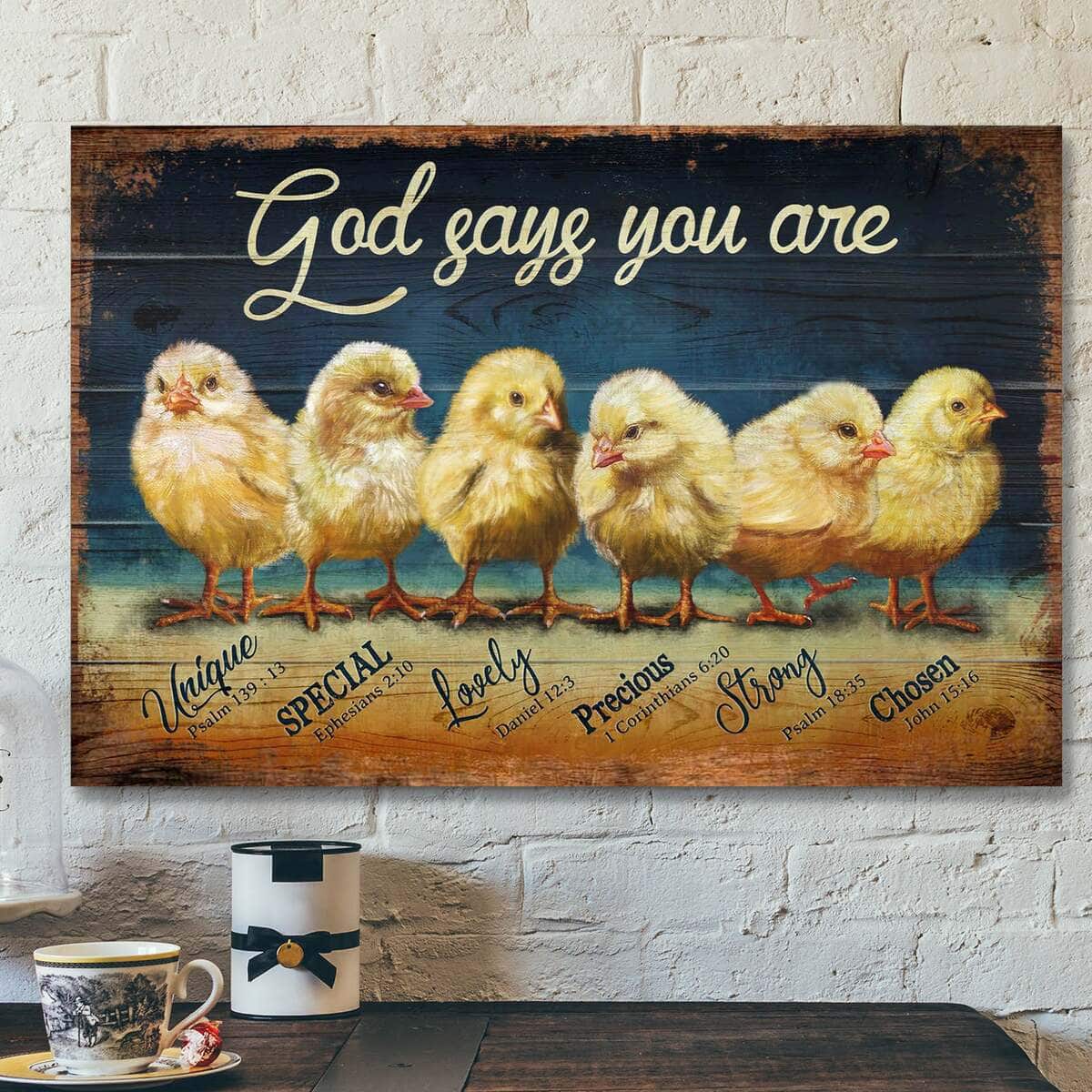 Chicks God Says You Are Bible Verse Scripture Canvas Wall Art Chicks God Says You Are Bible Verse Scripture Canvas Wall Art