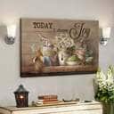 Garden Tools With Flower Vases Today I Choose Joy Bible Verse Scripture Canvas Wall Art