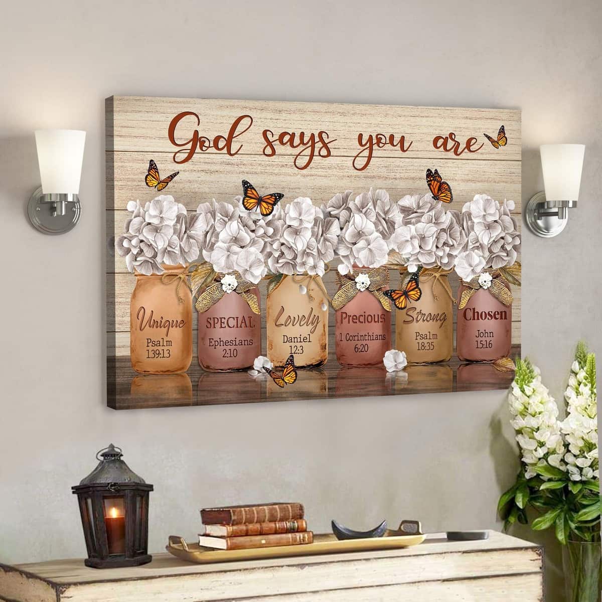 Beautiful Flower God Says You Are Bible Verse Scripture Canvas Wall Art Beautiful Flower God Says You Are Bible Verse Scripture Canvas Wall Art