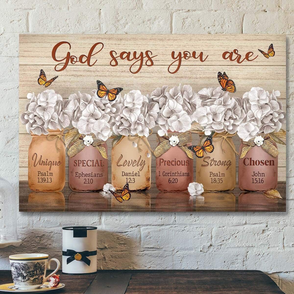 Beautiful Flower God Says You Are Bible Verse Scripture Canvas Wall Art Beautiful Flower God Says You Are Bible Verse Scripture Canvas Wall Art